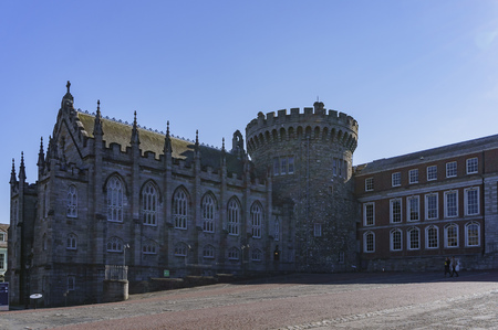 The historical Dublin Castle at Dame Street, Dublin, Irelandのeditorial素材