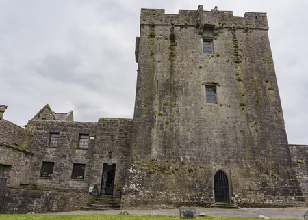 16th century tower house - Dunguaire Castle of Galway Bay in County Galway, Ireland, near Kinvaraのeditorial素材