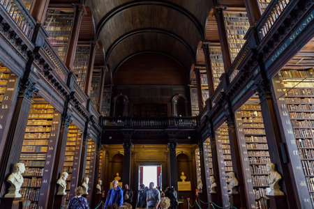 Dublin MAY 2: The famous interior view of the Book of Kells of Trinity College on MAY 2, 2017 at...