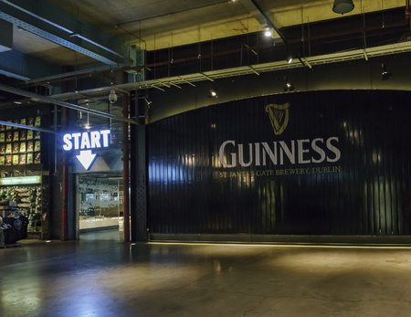 Dublin, MAY 7: Interior view of the famous Guinness Storehouse on MAY 7, 2017 at Dublin, Irelandのeditorial素材