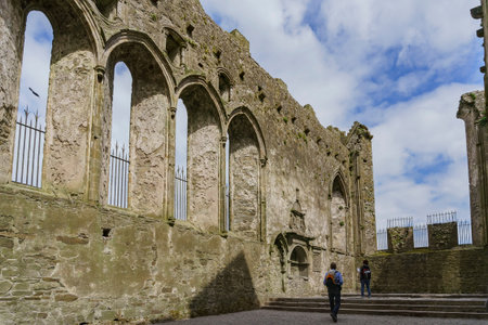Tipperary, MAY 7: The historical Rock of Cashel on MAY 7, 2017 at Cashel, County Tipperary, Irelandのeditorial素材