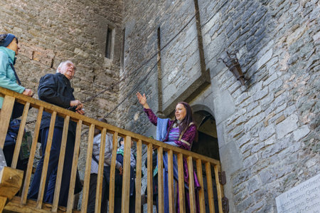 Clare, MAY 7: Exterior view of the historical Bunratty Castle & Folk Park on MAY 7, 2017 at County Clare, Irelandのeditorial素材