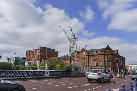 Belfast, MAY 9: Downtown street view on MAY 9, 2017 at Belfastのeditorial素材