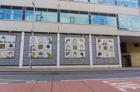 Belfast, MAY 9: Downtown street view on MAY 9, 2017 at Belfastのeditorial素材