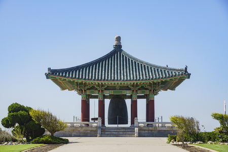 Afternoon view of Korean Friendship Bell at San Pedro, Californiaの写真素材