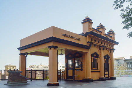 Los Angeles, APR 11: The Angels Flight Railway on APR 11, 2017 at Los Angelesのeditorial素材