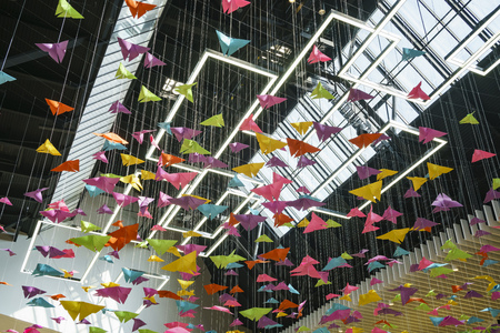 Los Angeles, APR 13: The beautiful colorful paper art of Santa Anita Mall on APR 13, 2017 at Los Angeles, Californiaのeditorial素材