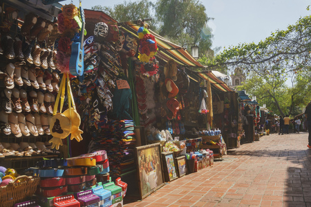 Los Angeles, APR 11: The famous Olvera Street on APR 11, 2017 at Los Angelesのeditorial素材