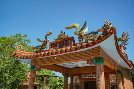 Traditional temple at Sixty Stone Mountain, Hualien, Taiwanのeditorial素材