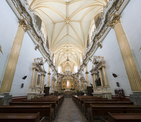 Cholula, FEB 18: Interior view of the Capilla Real o de Naturales, Convento de San Gabriel on FEB 18, 2017 at Cholula, Mexicoのeditorial素材