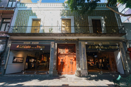 Puebla, FEB 18: Historical and beautiful street on FEB 18, 2017 at Puebla, Mexicoのeditorial素材