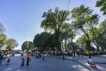 Cholula, FEB 18: San Pedro Cholula zocalo on FEB 18, 2017 at Cholula, Mexicoのeditorial素材