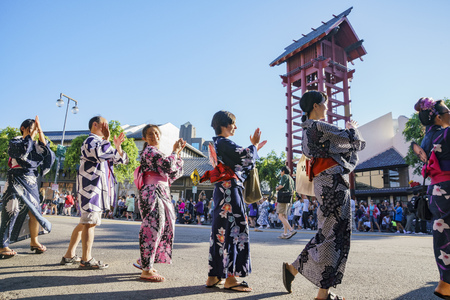 Los Angeles, AUG 27: Superb Nisei Week Festival closing ceremony on AUG 27, 2017 at Little Tokyo, Los Angeles, California, U.S.A.のeditorial素材