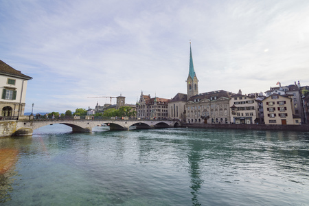 Afternoon cityscape of  Zurich, Switzerlandのeditorial素材