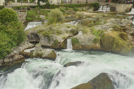 The biggest waterfall - Rhine Falls at Europe, Zurich, Switzerlandのeditorial素材