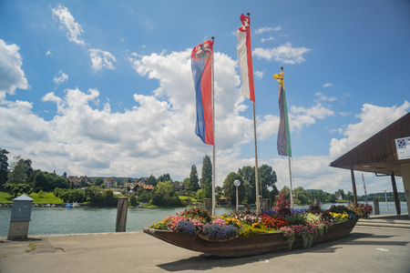 The beautiful Stein am Rhein is a historic town and a municipality in the canton of Schaffhausen in Switzerlandのeditorial素材