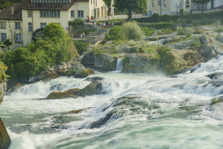 The biggest waterfall - Rhine Falls at Europe, Zurich, Switzerlandのeditorial素材