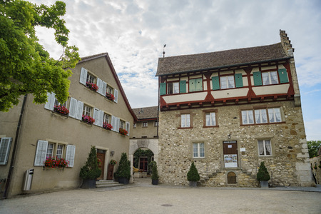 Zurich, JUL 15: Historical building of Laufen Castle on JUL 15, 2017 at Zurich, Switzerlandのeditorial素材