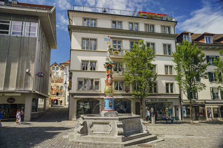 Lucerne, JUL 16: The beautiful old town and cityscape on JUL 16, 2017 at Luzern, Switzerlandのeditorial素材