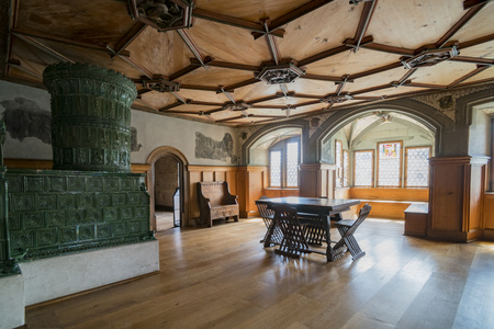 Schaffhausen, JUL 15: Interior view of the Former Minster St. Georg. The beautiful Stein am Rhein is a historic town and a municipality in the canton of Schaffhausenon JUL 15, 2017 at Switzerlandのeditorial素材