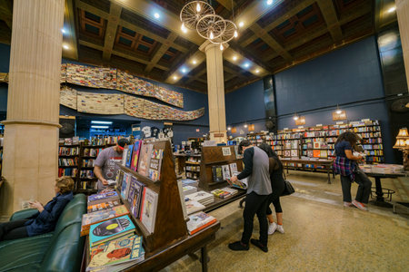 Los Angeles, SEP 14: Interior view of The Last Book Store on SEP 14, 2017 at Los Angeles