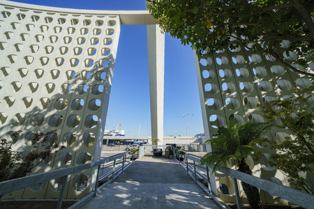 Los Angeles, SEP 24: Interior view of LAX Theme Building on SEP 24, 2017 at Los Angeles, California, United Statesのeditorial素材