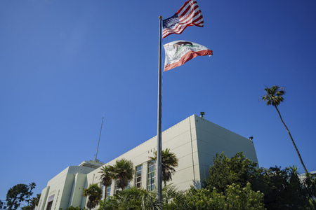 Santa Monica City Hall at Los Angeles County, California, United Statesのeditorial素材