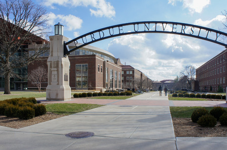Purdue, JAN 30: The beautiful Gateway to the Future Arch of Purdue University on JAN 30, 2012 at Purdue, Indianaのeditorial素材