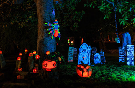 Sierra Madre, OCT 31: Super Treasure box Halloween decoration on OCT 31, 2014 at Alegria Avenue, Sierra Madre, Los Angelesのeditorial素材