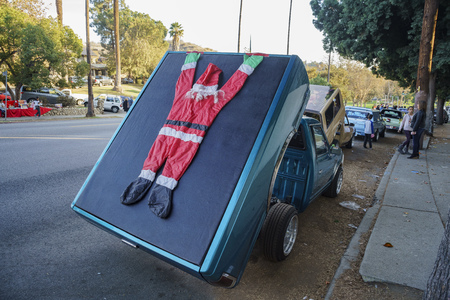 Los Angeles, DEC 3: Highland Park christmas parade on DEC 3, 2017 at Los Angeles, United Statesのeditorial素材