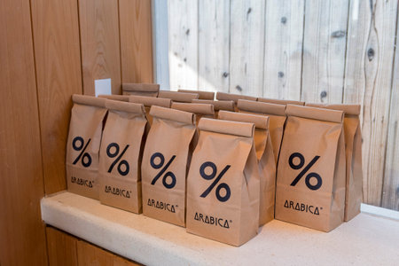 Arashiyama, NOV 24: The famous Arabica coffee on NOV 24, 2017 at Arashiyama, Kyoto, Japanのeditorial素材