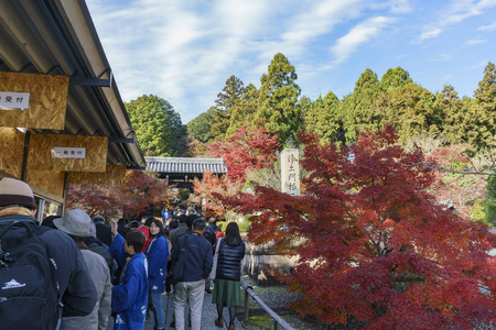 Kyoto, NOV 25: Beautiful fall color of Komyo-ji on NOV 25, 2017 at Kyoto, Japanのeditorial素材