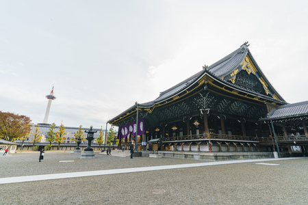 Kyoto, NOV 22: The main building of Higashi Hongan-ji on NOV 22, 2017 at Kyoto, Japanのeditorial素材