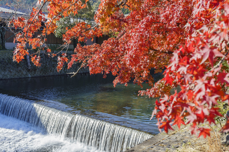 river near TogetuKyo Bridge, Arashiyama, Kyoto, Japanの写真素材