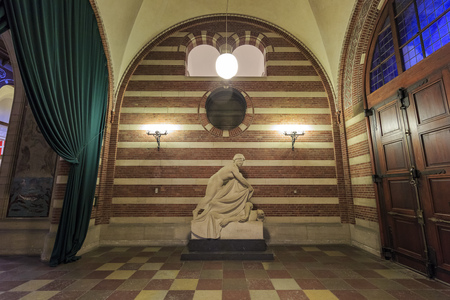 Copenhagen, NOV 19: Interior view of the famous Copenhagen City Hall on NOV 19, 2015 at Copenhagen, Denmarkのeditorial素材