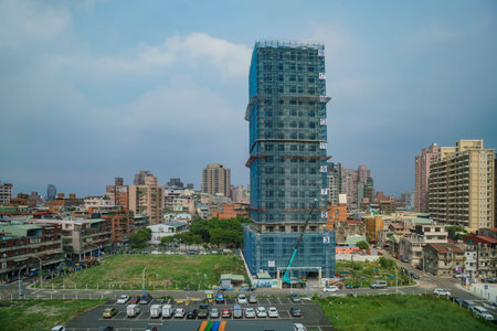 Taipei, AUG 19: The scenic on the way to Taoyuan Airport MRT station on AUG 19, 2017 at Taipei,...