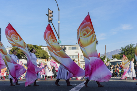 Pasadena,  JAN 1: Band show of the superb Tournament of the famous Rose Parade on JAN 1, 2017 at Pasadena, California, United Statesのeditorial素材