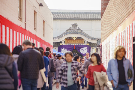 Los Angeles, JAN 1: Little Tokyo new year shrine event on JAN 1, 2018 at Los Angeles, California, United Statesのeditorial素材