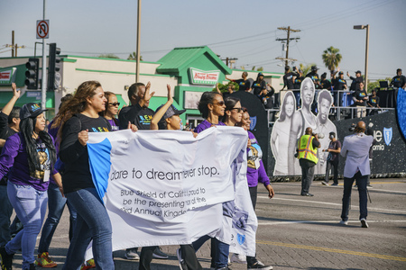 Los Angeles, JAN 15: The famous Kingdom Day Parade on JAN 15, 2018 at Los Angeles, Californiaのeditorial素材