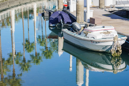 Long Beach, DEC 15: scene around Rainbow Harbor on DEC 15,2017 at Long Beach, California, U.S.A.のeditorial素材