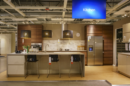 Los Angeles, DEC 28: Interior view of the famous IKEA furniture stores on DEC 28, 2017 at Los Angeles, Californiaのeditorial素材