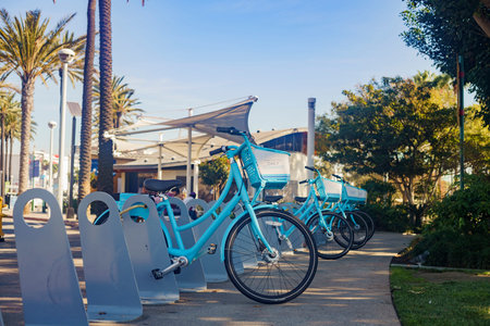 Long Beach, DEC 15: Beautiful scene around Rainbow Harbor on DEC 15,2017 at Long Beach, California,...