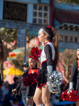 Los Angeles, FEB 17: Marching band at Golden Dragon Parade on FEB 17, 2018 at Los Angeles, Californiaのeditorial素材