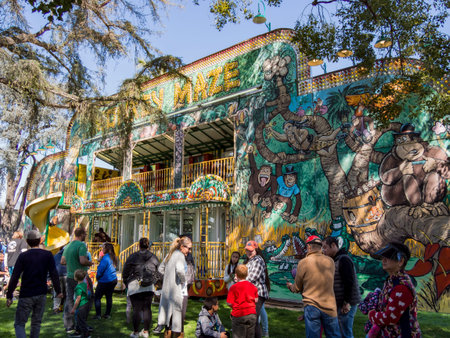 Temple City, FEB 24: Fun thrill rides of 74th Camellia Festival Parade on FEB 24, 2018 at Temple...