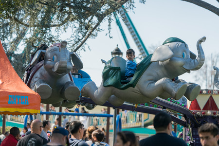 Temple City, FEB 24: Fun thrill rides of 74th Camellia Festival Parade on FEB 24, 2018 at Temple City, Los Angeles County, Californiaのeditorial素材