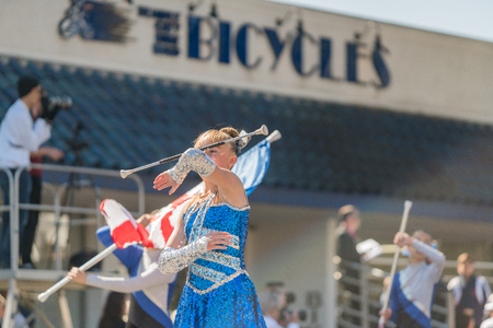 Temple City, FEB 24: Marching band performance of the famous 74th Camellia Festival Parade on FEB 24, 2018 at Temple City, Los Angeles County, Californiaのeditorial素材