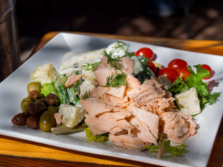 Healthy seafood saladの写真素材