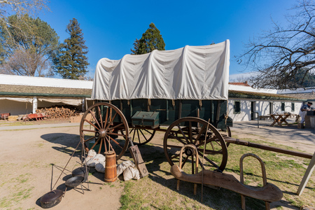 The historical Sutter's Fort State Historic Park at Sacramento, Californiaのeditorial素材