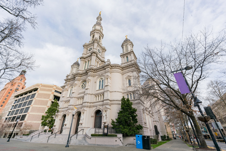 Sacramento, FEB 20: Exterior view of the beautiful Cathedral of the Blessed Sacrament on FEB 20, 2018 at Sacramento, Californiaの写真素材