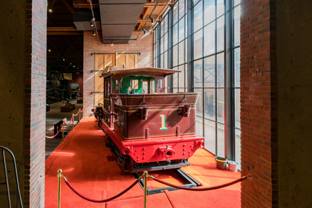 Sacramento, FEB 22: Interior view of the California State Railroad Museum on FEB 22, 2018 at Sacramento, Californiaのeditorial素材